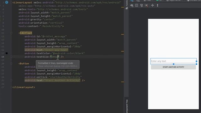 Start another activity and pass data between activities with a button using intent | Android Java смотреть онлайн