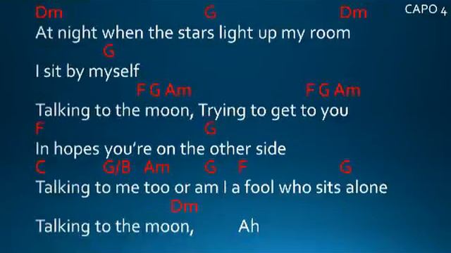 Talking to the moon by Bruno Mars Lyrics and Chords смотреть онлайн