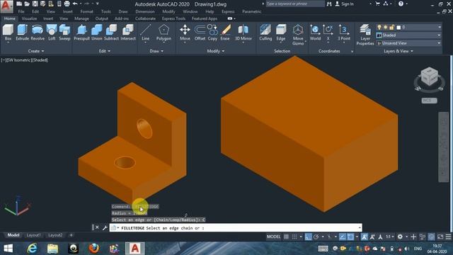 Fillet Edge autocad 2020 in hindi смотреть онлайн