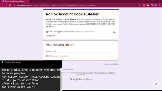 NEW ROBLOX ACCOUNT HACK COOKIE LOGGER | 2022 EDITION смотреть онлайн