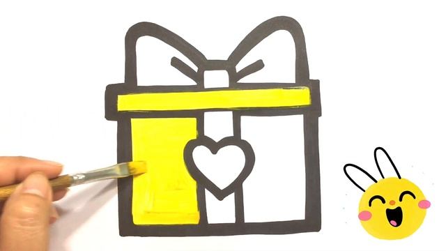 Как нарисовать подарочную коробку |Drawing a gift box | Bolalar uchun sovg'a qutisi rasm chizish смотреть онлайн