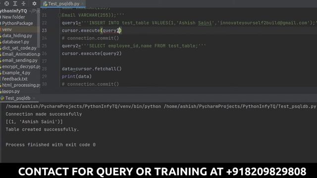 PYTHON FOR BEGINNERS - #42 | HOW TO EXECUTE POSTGRESQL QUERIES FROM PYTHON? | PART 2 смотреть онлайн