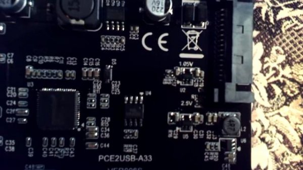 Плата расширения USB 3.1 для PCI-E 4x на чипе Asmedia ASM3142 из Алиэкспресс.