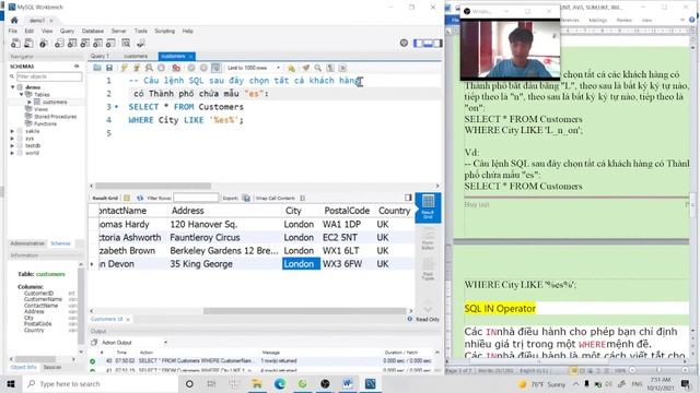 SQL Easy Buổi 4 :DMLs Part 2 (MIN , MAX ,COUNT, AVG, SUM,LIKE, Wildcards , IN, BETWEEN,Aliases) смотреть онлайн
