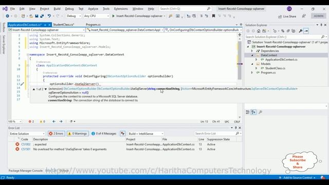 asp.net core EF console application insert record postgresql смотреть онлайн