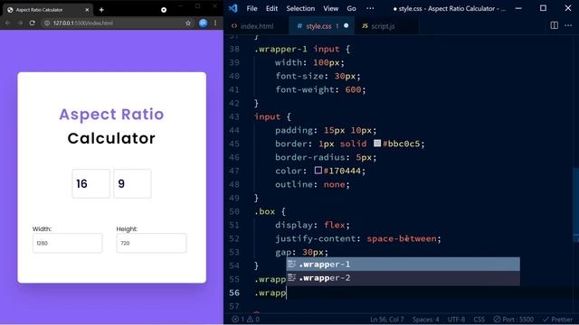 Aspect Ratio Calculator Using HTML, CSS And JS | Javascript Project смотреть онлайн
