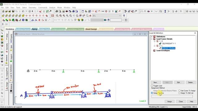 Analysis Continues Beam Using STAAD PRO Software Tutorial смотреть онлайн