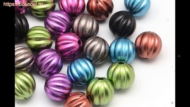 Бусина акрил 10х10мм, круглый, гофрированный, микс цветов, 1 уп (около 50гр/50шт) краткий обзор смотреть онлайн