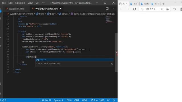 Easy Javascript Weight Converter Tutorial смотреть онлайн
