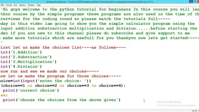 #1 Python Tutorial For Beginners || Simple Calculator in Python || Learn Python By Simple Programs смотреть онлайн