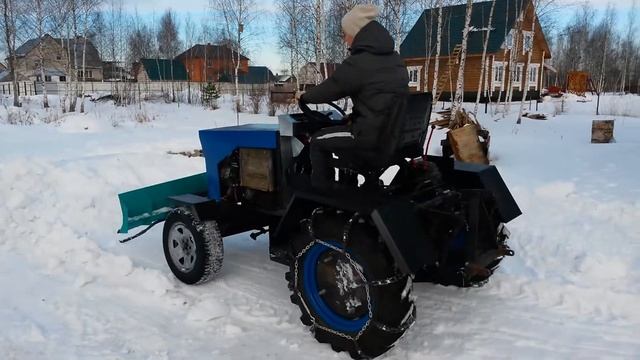Минитрактор самодельный уборка снега 2. смотреть онлайн