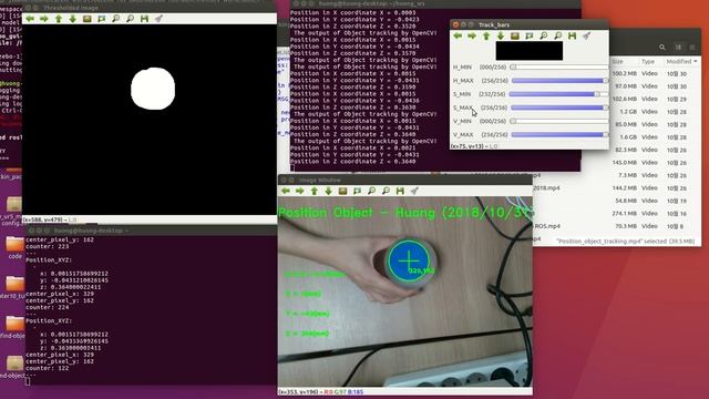 HSV algorithm object tracking by Realsense D435 and ROS смотреть онлайн