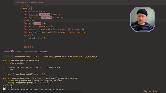 Rust - Pointers vs References смотреть онлайн