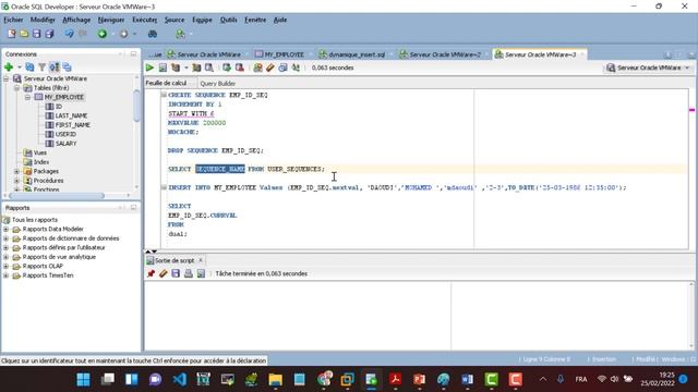 Créer une séquence dans Oracle смотреть онлайн