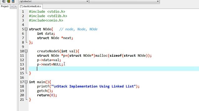 stack implementation using linked list | defining create node, menu functions, adding code to main смотреть онлайн