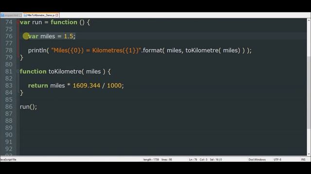 miles to kilometers in javascript смотреть онлайн