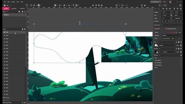 Speed Design Forest Illustration with Gravit Designer смотреть онлайн