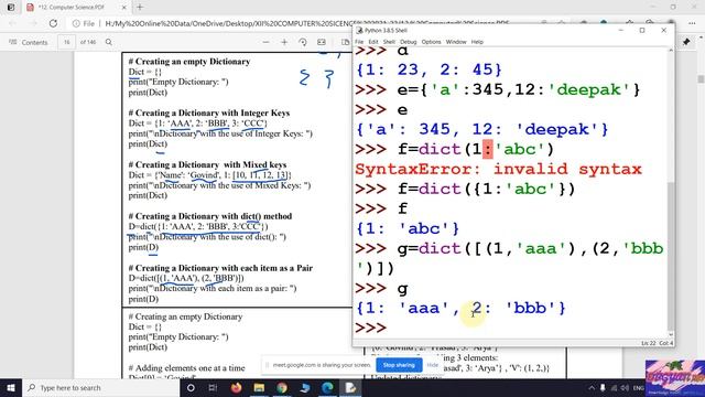 CHAPTER 1: REVISION OF THE BASICS OF PYTHON Part -7 Dictionary in Python смотреть онлайн
