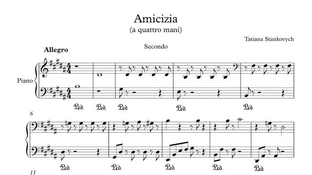 "Amicizia" four hands piano sheet music by Tatiana Stankovych on IMSLP Petrucci Library смотреть онлайн