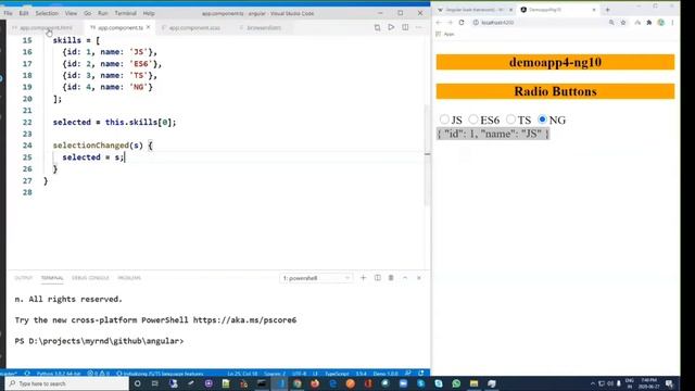 Angular#04: Radio Button and Select Data and Event Binding in Angular-10 смотреть онлайн