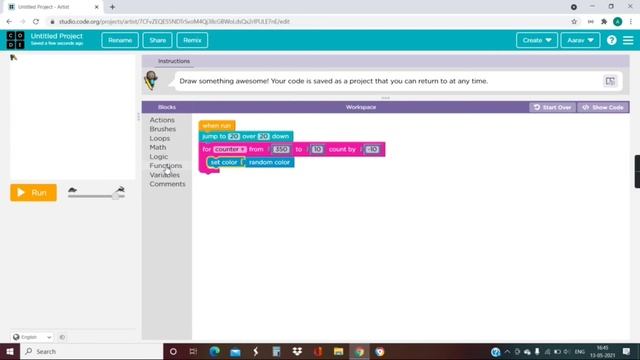 Create a simple design on code.org | Artist | Java Script смотреть онлайн
