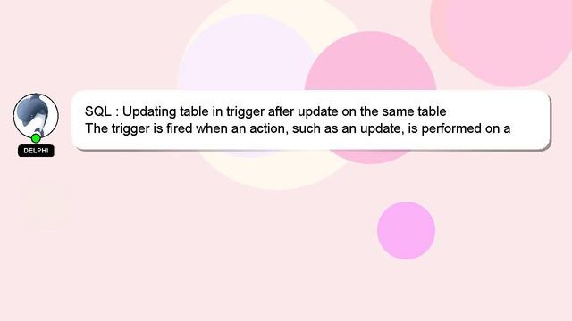 SQL : Updating table in trigger after update on the same table смотреть онлайн