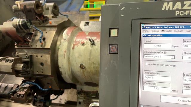 Mitsubishi MR-J2-CT Commissioning. STEP 2 of 4. Modify JOG parameter and move turret to POS 1 смотреть онлайн