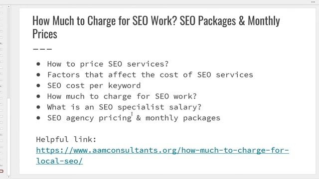 How Much to Charge for SEO Work? SEO Packages & Monthly Prices | SEO Course for Beginners Video #60 смотреть онлайн