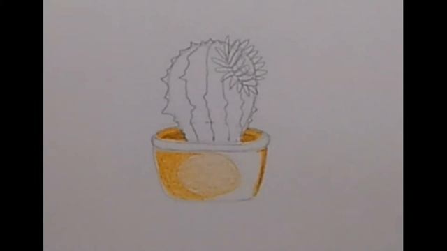 Как нарисовать кактус. Простой рисунок смотреть онлайн