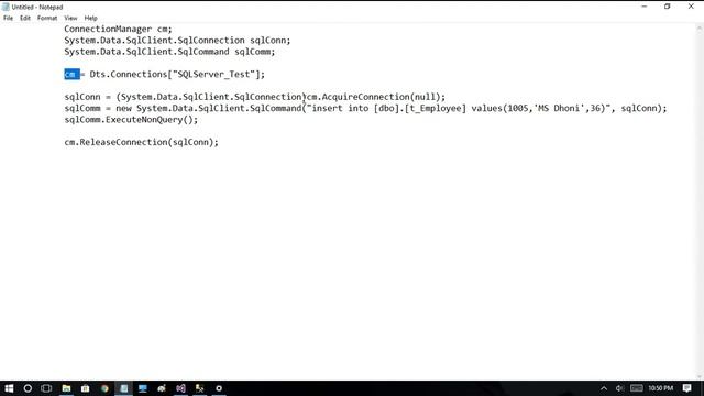 Connect to SQL Database from Script task in SSIS смотреть онлайн