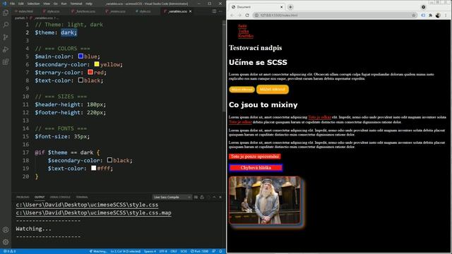 38. SCSS a Sass - Podmínky: vytváříme dark, light a normal verzi stránek pomocí podmínky смотреть онлайн