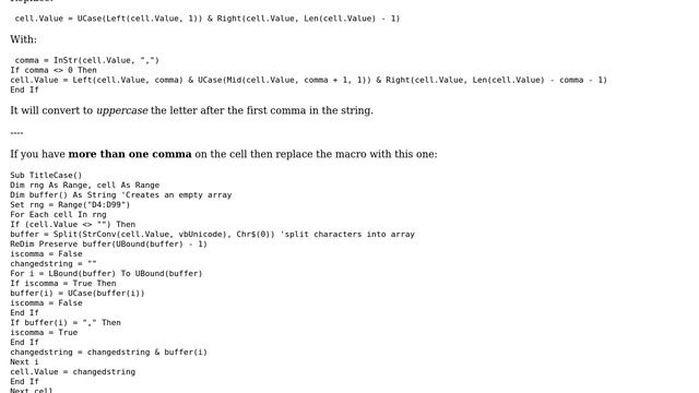 Can I use this macro to convert first letter to UpperCase after comma? (2 Solutions!!) смотреть онлайн