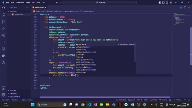 Modern Javascript Tutorial : Bank Problem (Objects) смотреть онлайн