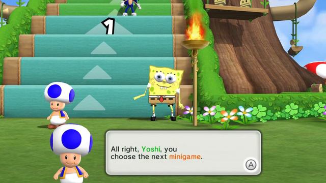 Mario Party 9 Step It Up - Mario Vs Sonic Vs Rosalina Vs Spongebob (Master CPU)