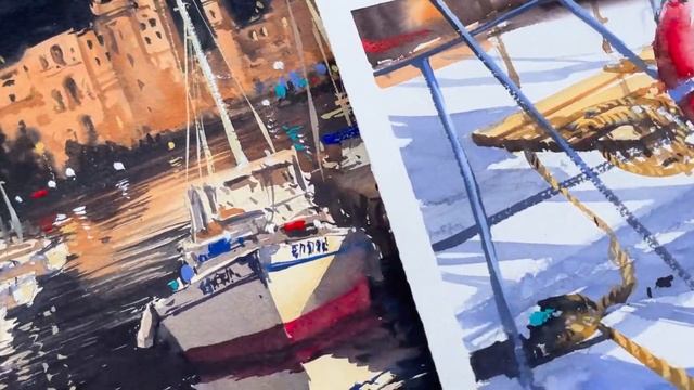 Морские пейзажи акварелью | Море и волны |Тени и блики | Фактуры воды и камней смотреть онлайн