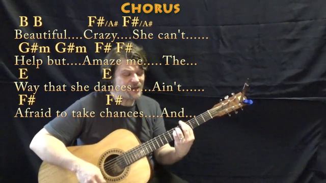 Beautiful Crazy (Luke Combs) Guitar Cover Lesson in B with Chords/Lyrics смотреть онлайн