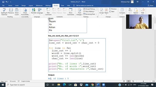 Python Lecture39(Count number of lines, words and characters in a text file) смотреть онлайн