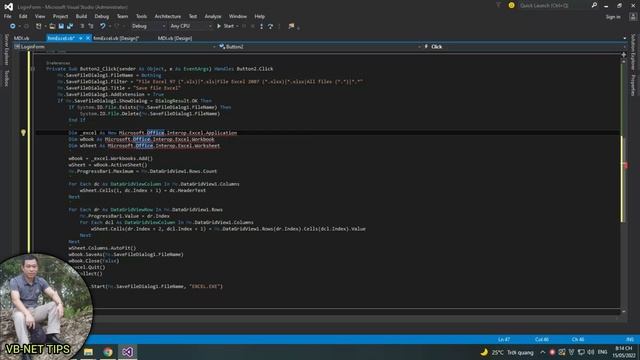 Export excel file, save file with Savefiledialog and Progressbar | VB.NET TIPS смотреть онлайн