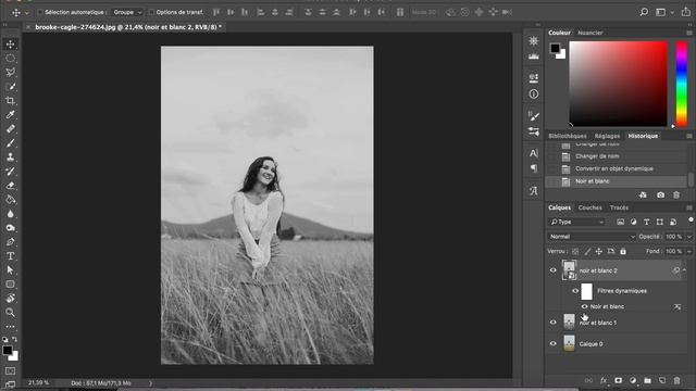Mettre une image en NOIR ET BLANC sur Photoshop ! смотреть онлайн