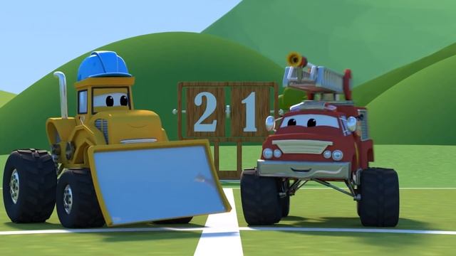 монстр-трак -  Макс ПОЖАРНЫЙ монстр трак строит гоночную трассу! - Монстр Трака | детский мультфиль