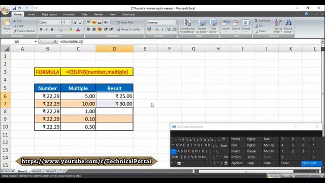 Learn to use CEILING Formula |Round a number up to specified nearest multiple | #TECHNICAL_PORTAL смотреть онлайн