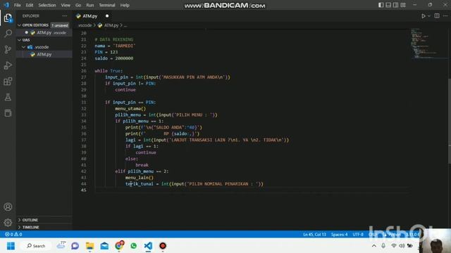 Cara Membuat Aplikasi ATM Sederhana Menggunakan Python смотреть онлайн