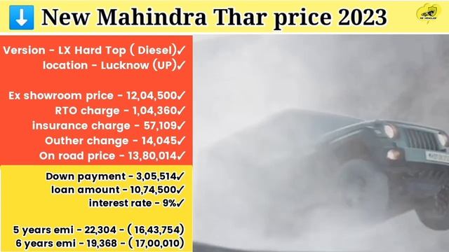 2023 New Mahindra Thar price|Mahindra Thar LX (Diesel) on road price|Down payment EMI finance Revie смотреть онлайн