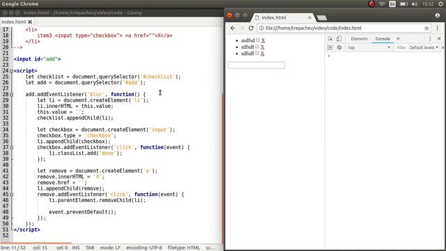 Создание чеклиста на JavaScript смотреть онлайн