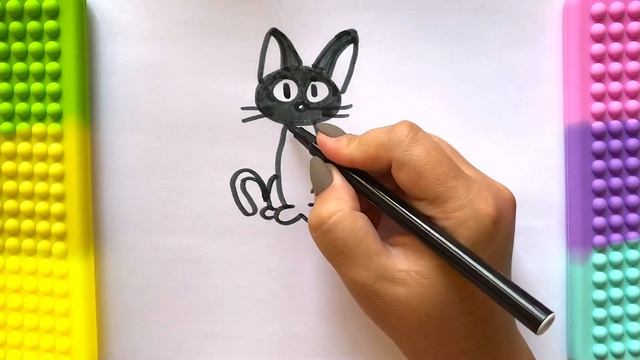 КАК НАРИСОВАТЬ КОТИКА | Как рисовать маркерами | Урок рисования маркерами смотреть онлайн