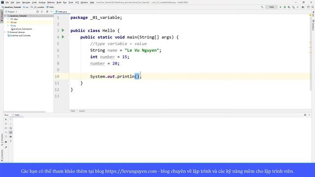 Bài 1: Khai báo biến trong Java смотреть онлайн