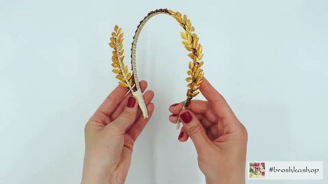 Греческий ободок для волос с золотыми листьями смотреть онлайн