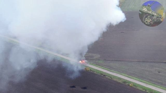 Детонациия боекомплекта подбитого танка ВСУ. смотреть онлайн