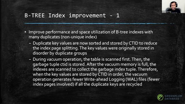 Greenplum 7 B-Tree Index Improvements смотреть онлайн