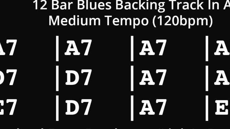 Минус для гитары Блюз Ля Мажор Шаффл 120bpm A major Blues 12 тактовый квадрат смотреть онлайн